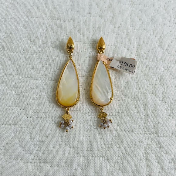 NWT Gas Bijoux Serti Drop Earrings in white - Picture 3 of 8